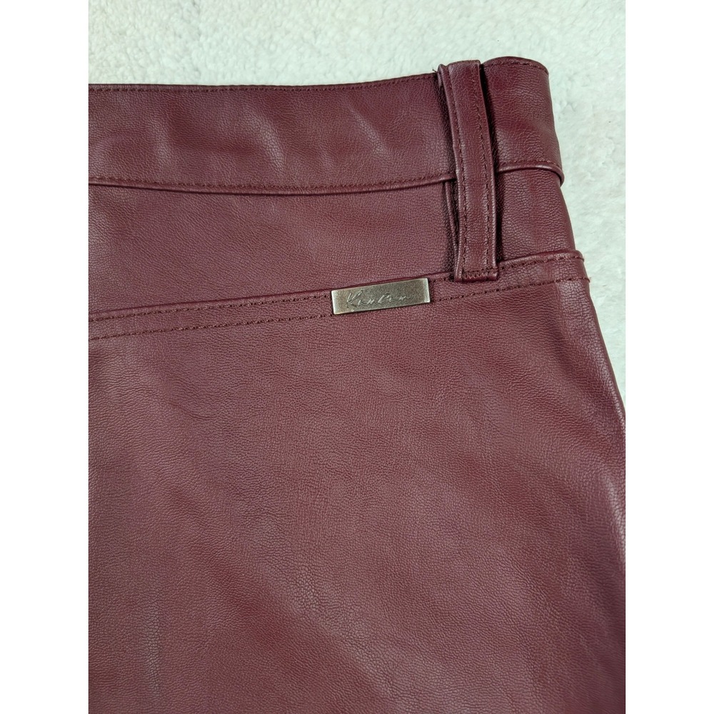 KanCan High Rise Faux Leather Skinny Pants Burgundy Ankle Zip KC7328MA Size 7/27 - Picture 13 of 13